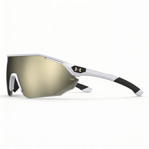 Under Armour Force 2 Wrap Shield Sunglasses Unisex — side view, Non-Polarized Mirrored lens