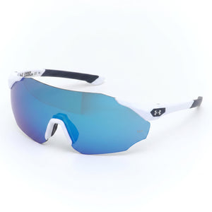 Under Armour HAMMER/F White Shield Sunglasses Unisex, Blue Multilayer Oleophobic lens