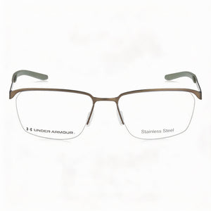 Under Armour Rectangle Eyeglasses for Men — front view, Alloy Steel