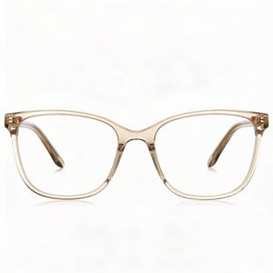 Under Armour UA 5036 Rectangle Eyeglasses Women — side view, Beige Acetate temples