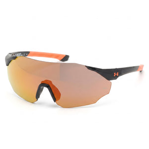 Under Armour UA Hammer/F Black Shield Sunglasses for Men, Orange lens