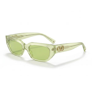 Valentino VA 4080 Green Rectangle Sunglasses for Women, Green lens