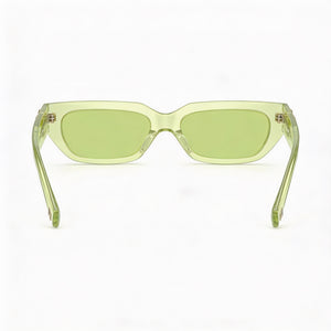 Valentino VA 4080 Rectangle Sunglasses Women — side view, Non-Polarized Green lens