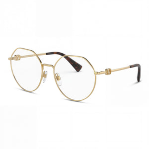Valentino VA1021 Gold Round Eyeglasses for Women, composite frame