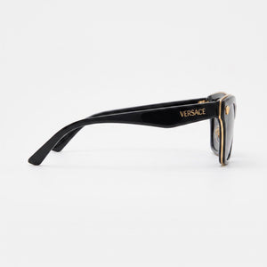 Versace 0VE2272 Rectangle Sunglasses Unisex — side view, Non-Polarized Dark Grey lens