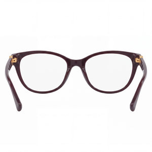 Versace 0VE3330 5386 Cat Eye Eyeglasses Women — side view, Plum Plastic temples