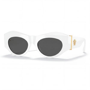 Versace 0VE4477U White Oval Sunglasses for Women, Clear lens