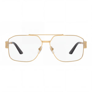 Versace 1302 Aviator Eyeglasses Unisex — front view, Stainless Steel