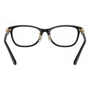 Versace Rectangle Eyeglasses Women — side view, Black Plastic temples