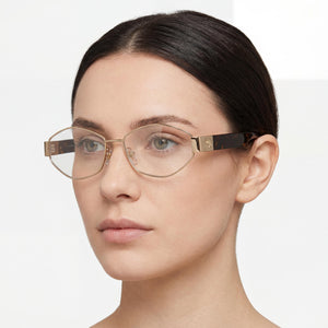 Versace Classic Rectangle Eyeglasses for Women — interior view, Polycarbonate demo lenses
