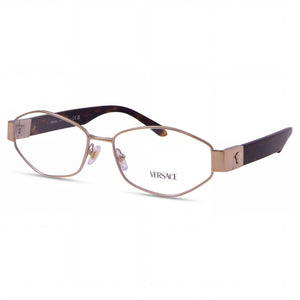 Versace Classic Havana Oval Eyeglasses for Women, Metal frame