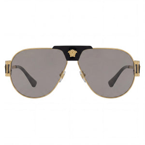 Versace Contemporary Aviator Sunglasses Unisex — front view, Metal frame