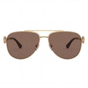 Versace Contemporary Aviator Sunglasses Unisex — front view, Metal frame