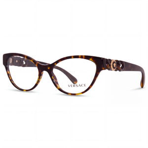 Versace VE 3305 Havana Cat Eye Eyeglasses for Men, Plastic frame