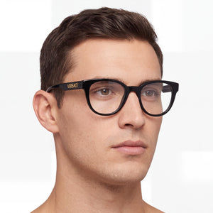 Versace Ve 3317f Rectangle Eyeglasses for Men — interior view, Polycarbonate demo lenses