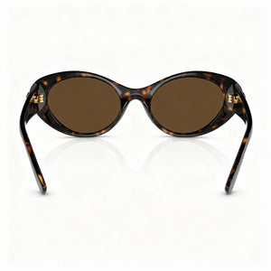 Versace Ve 4455u Oval Sunglasses Women — side view, Brown lens
