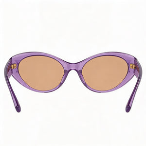 Versace Ve 4455u Oval Sunglasses Women — side view, Non-Polarized Dark Brown lens