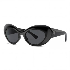 Versace Ve 4456u Black Oval Sunglasses for Women, Grey lens