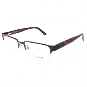 Versace VE1184 Brushed Brown Rectangle Eyeglasses for Unisex, Metal frame
