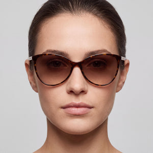 Versace Ve4260 108/13 Cat Eye Sunglasses Women — side view, Non-Polarized Brown Gradient lens