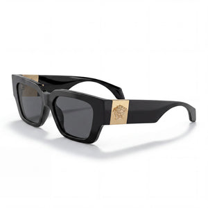 Versace VE4497U Black Rectangle Sunglasses for Women, Black lens