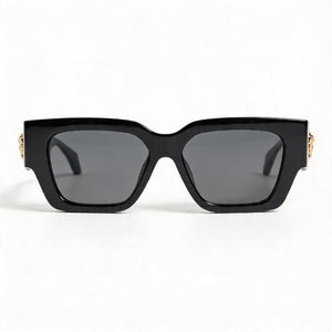 Versace VE4497U Rectangle Sunglasses Women — side view, Non-Polarized Black lens