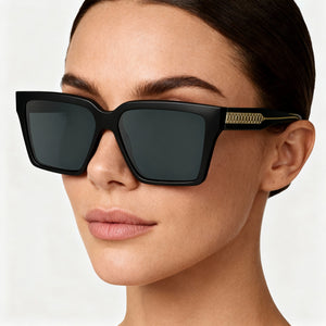 Victoria Beckham Casual Square Sunglasses Women — side view, Black lens