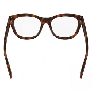 Victoria Beckham Rectangle Eyeglasses Women — side view, Tortoise temples