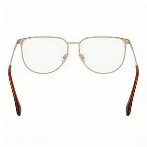 Victoria Beckham VB2121 Square Eyeglasses Women — side view, Gold Metal temples