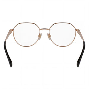 Victoria Beckham VB2135 Geometric Eyeglasses Women — side view, Gold frame temples