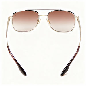 Victoria Beckham VB233S Aviator Sunglasses Women — side view, Gold Brown lens