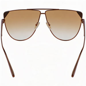 Victoria Beckham VB239S Cat Eye Sunglasses Women — side view, Non-Polarized Striped Brown lens