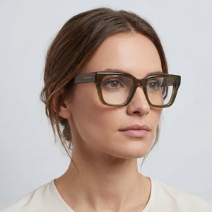 Victoria Beckham VB2681 Rectangle Eyeglasses Women — side view, Brown frame temples