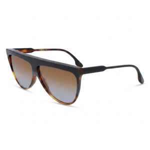Victoria Beckham VB619S Havana Geometric Sunglasses for Women, Brown lens