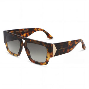 Victoria Beckham VB651S Dark Havana Fade Rectangle Sunglasses for Men, Dark Havana Fade lens