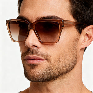 Victoria Beckham VB655S Square Sunglasses Men — side view, Brown lens