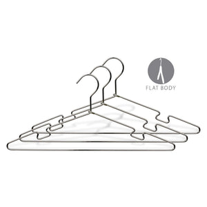Wish & Buy - Chrome Metal Top Hanger - Notches Hangers Metal - Case of 25 17 Inch
