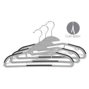 Wish & Buy - Matte Gray Plastic Hangers - Ultra Thin Non Slip Clothes Hangers 360°Rotating - Case of 50 16 inch