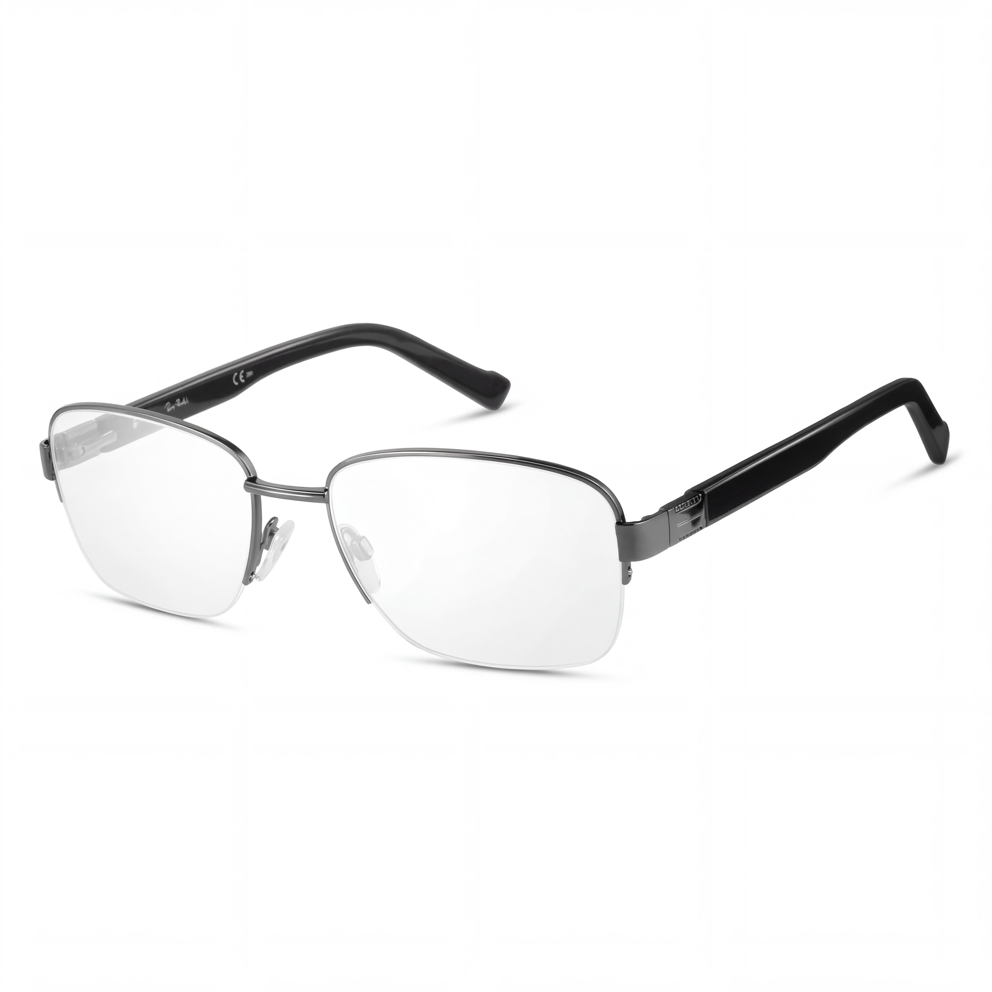Montura de gafas metálica Pierre Cardin para hombre, color ruten oscuro con lentes de plástico transparente, talla 56-18-140, Photo 1