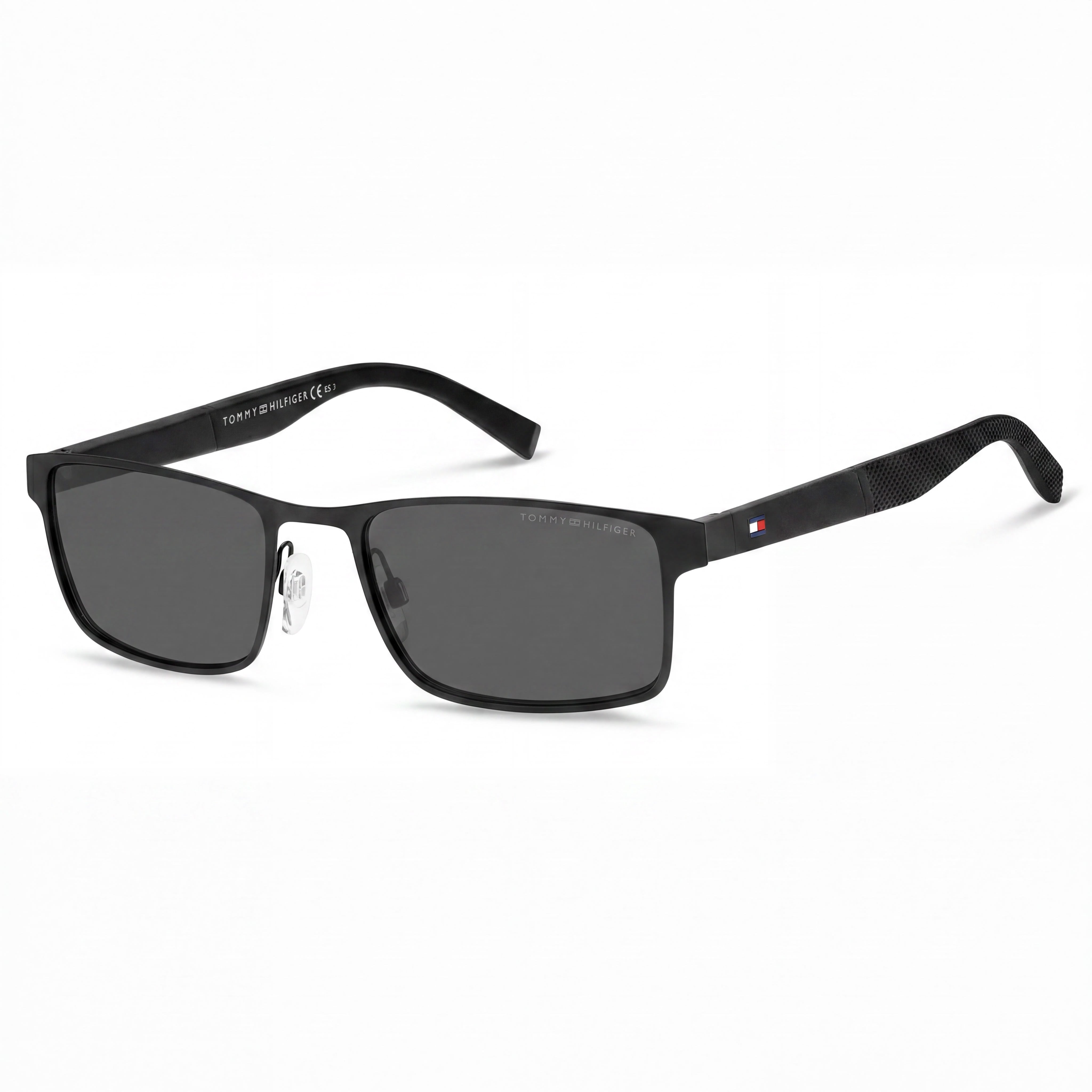 Tommy Hilfiger Contemporary TH 1904/S Matte Black Metal Rectangle Grey Lens UV Protection Non-Polarized Men's Sunglasses 55mm, Photo 1