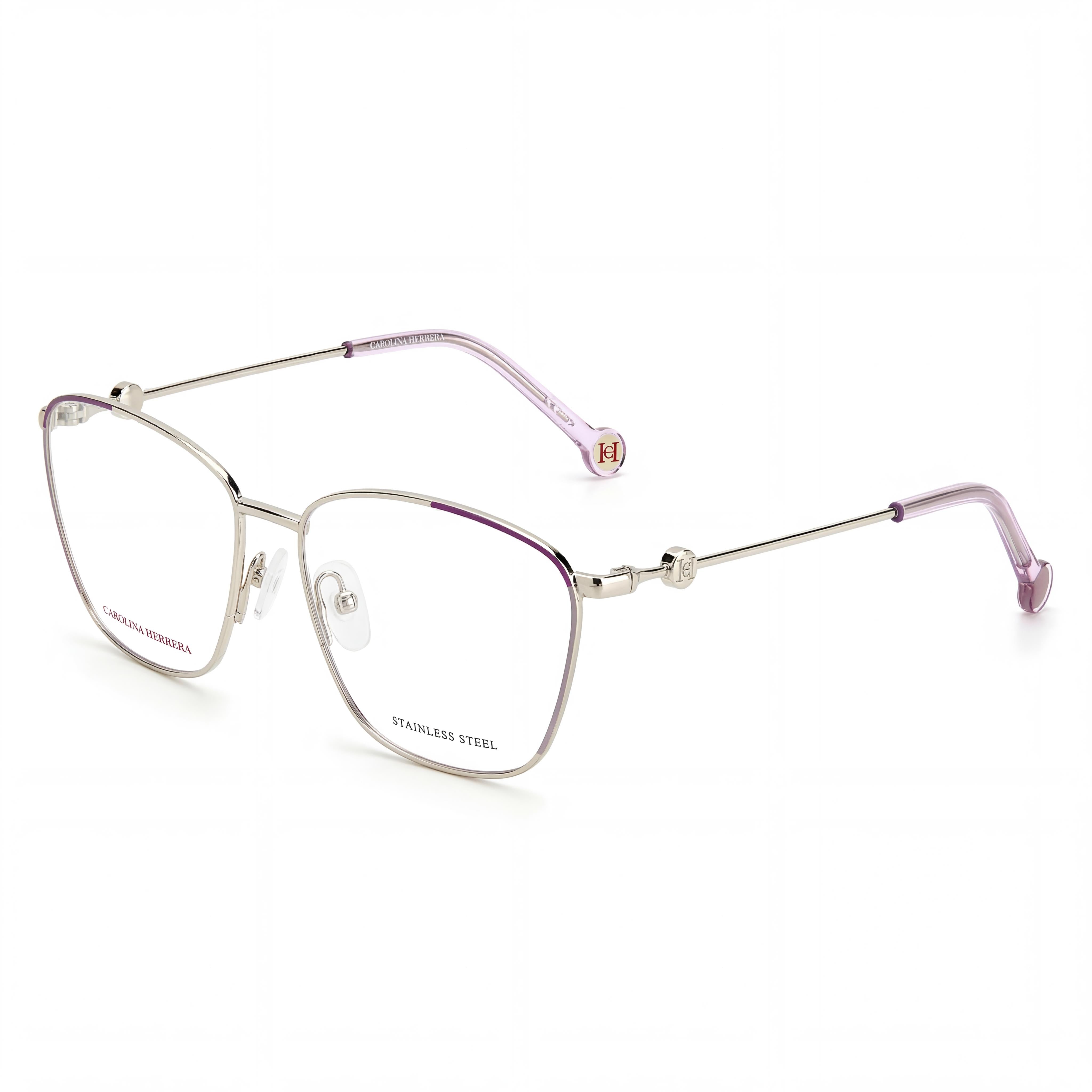 Carolina Herrera CH 0060 Sunglasses for Women with Gold Violet Alloy Steel Frame, 57mm Lens Width, Photo 1