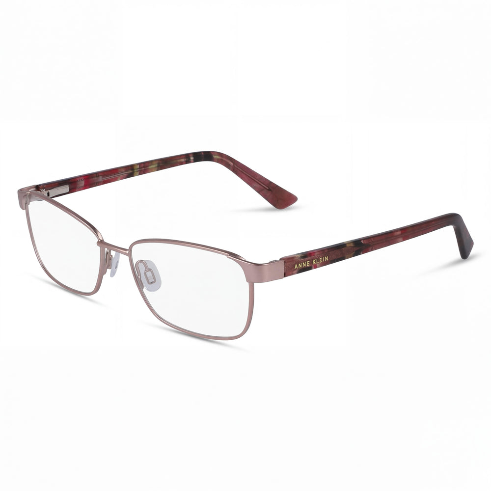 Gafas Anne Klein Classic para hombre con montura de acetato en oro rosa y lentes de policarbonato multicolor (53-15-140 mm)