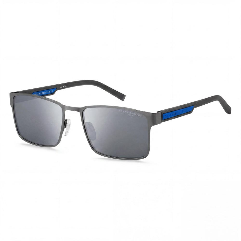 Gafas de sol Tommy Hilfiger Casual para hombre, de acero inoxidable y policarbonato en negro rutenio mate, 57 mm