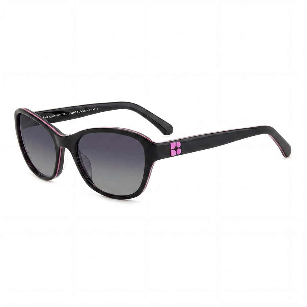 Gafas de sol Kate Spade New York Casual para mujer, de acetato ecológico negro y gris, con montura de 56 mm