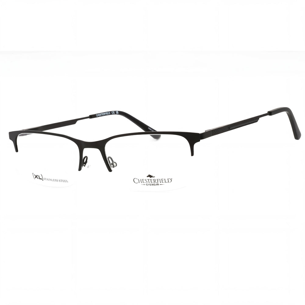 Gafas Chesterfield Ch 108xl para hombre con montura metálica negra y lentes de policarbonato transparente, 58-19-150