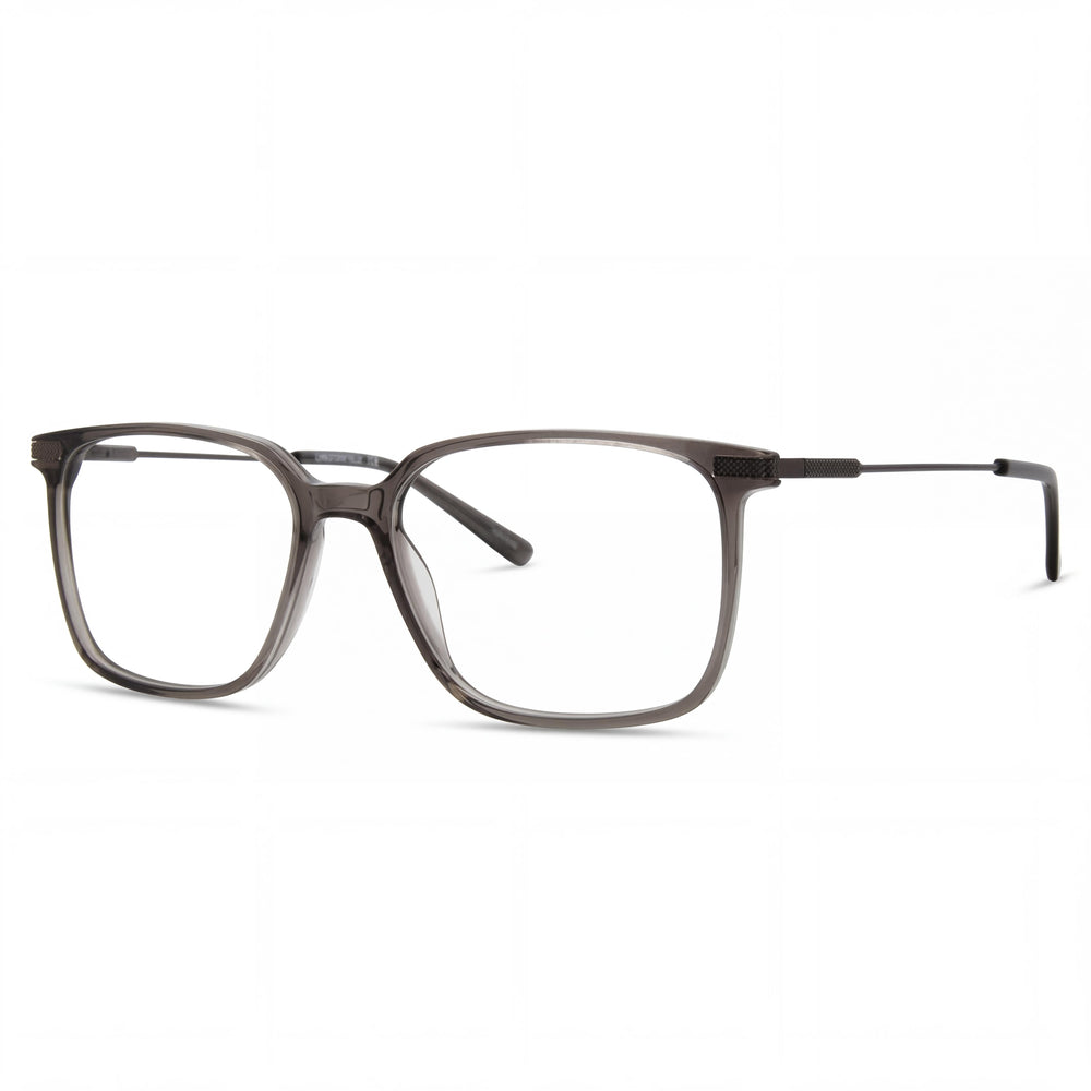 Gafas Chesterfield Ch 103xl para hombre con montura de plástico gris cristalino y lentes transparentes de policarbonato de 56 mm