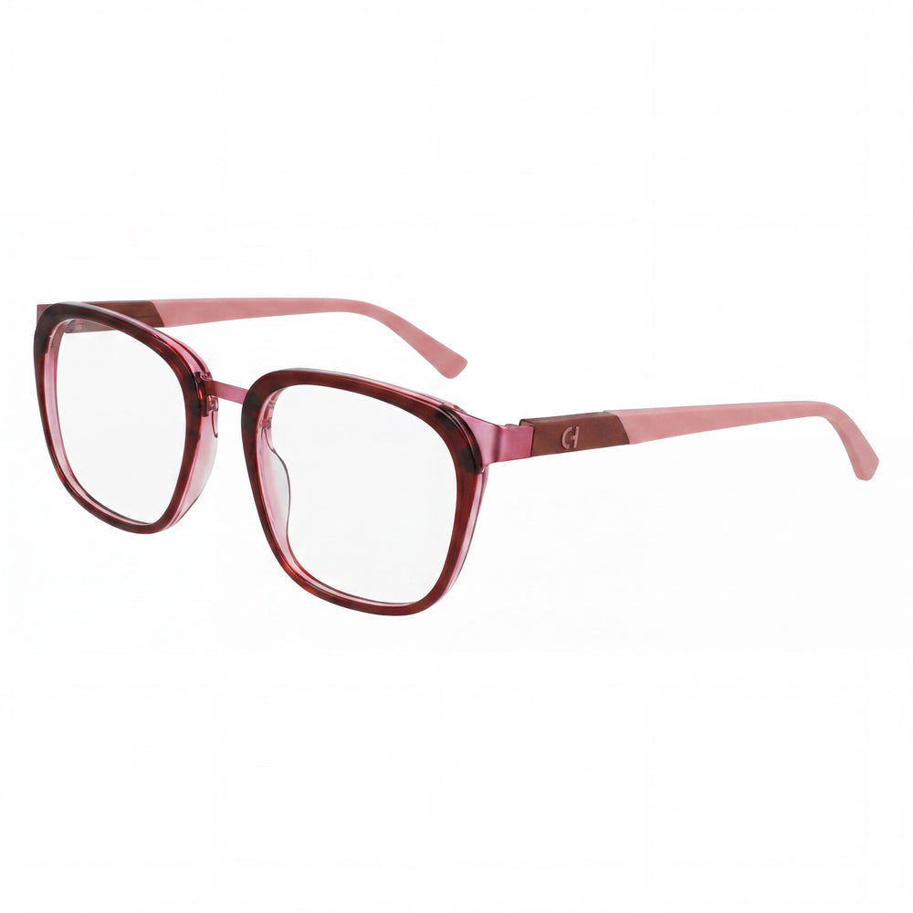 Cole Haan Unisex Burgundy Crystal Black Frame Eyeglasses with Clear Demo Lenses, Prescription Ready