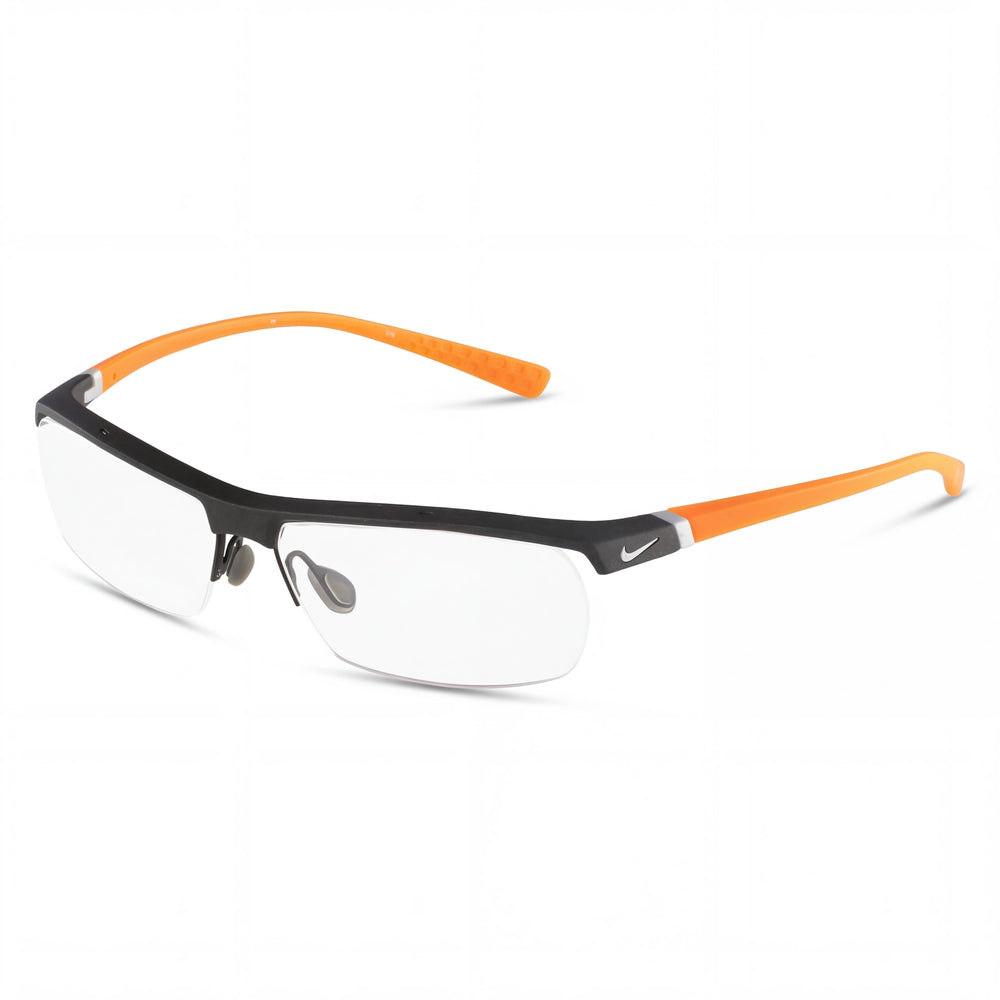 Nike 7071/2 Men's Dark Grey/Orange Plastic Prescription Ready Optical Eyeglasses, Lens Width 57