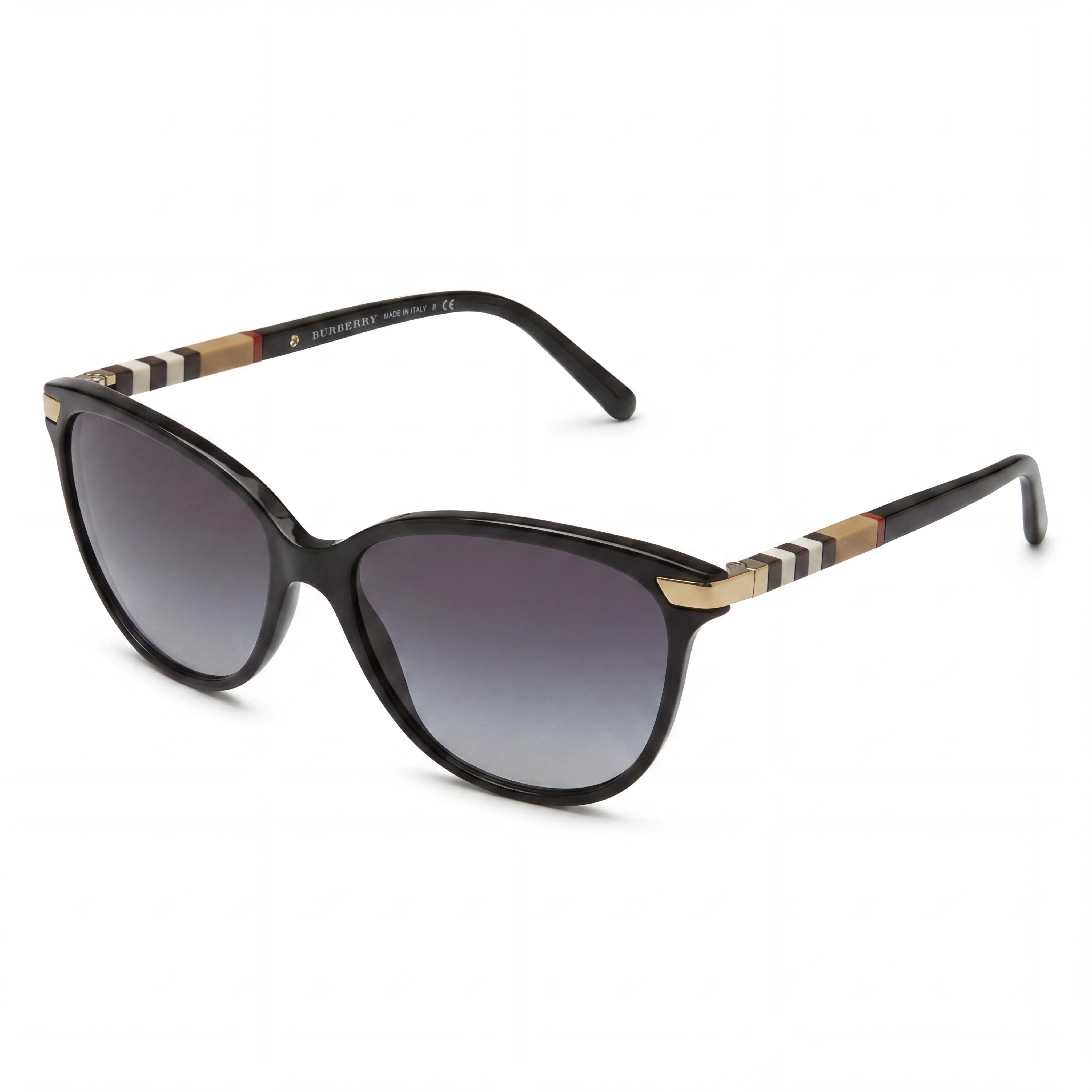 BURBERRY B4216 Women's Black Gray Gradient Plastic Frame Grey Gradient Lens Sunglasses 57mm, Photo 1