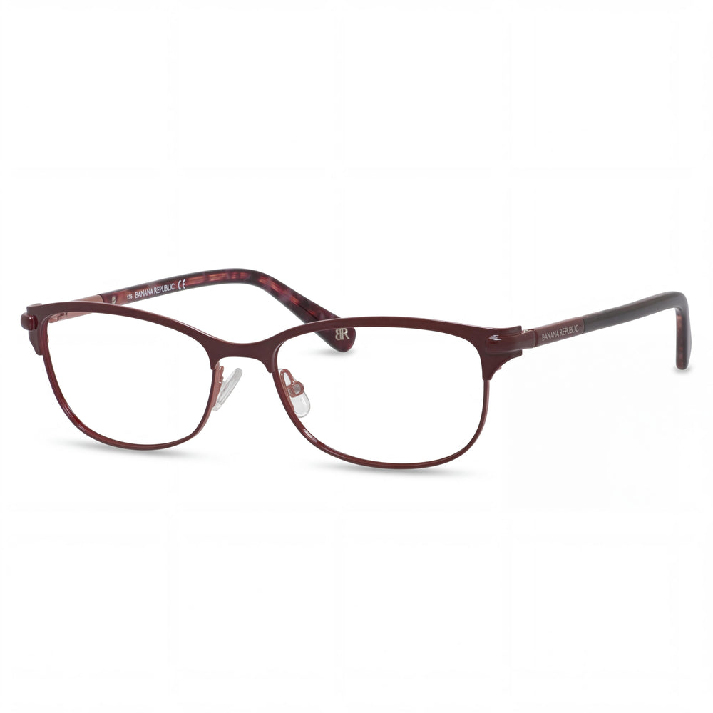 BANANA REPUBLIC Gafas metálicas Serafina para hombre en color burdeos con lentes de 51 mm, puente de 16 mm y patillas de 130 mm